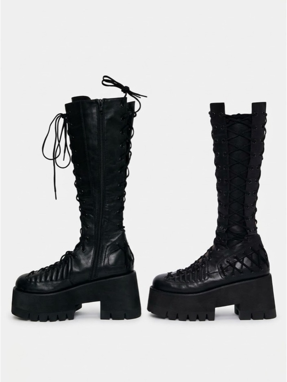 NIB Dolls Kill Club Exx Rude Awakening Platform Boots Black 9